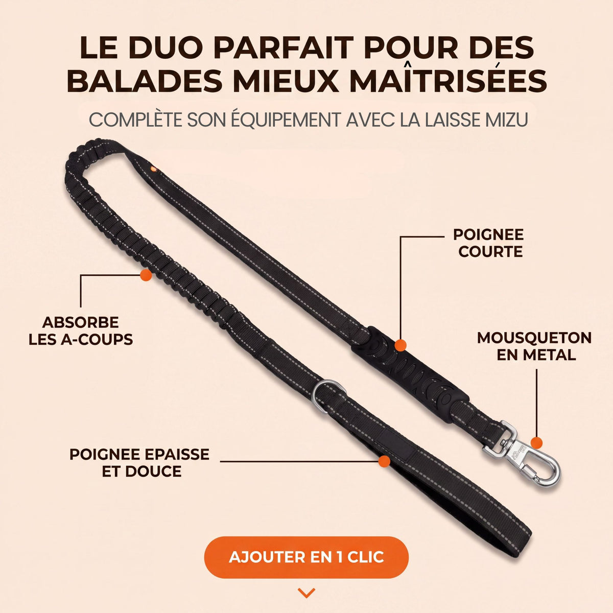 Laisse Signature Amortissante - 1.5m